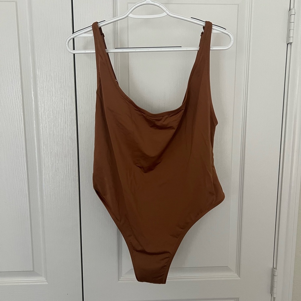 SKIMS Brown One Piece Swimsuit